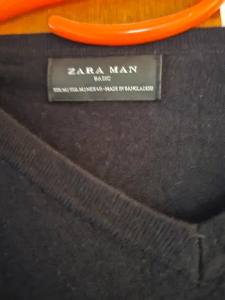 Jersey Zara Man Negro Cuello V