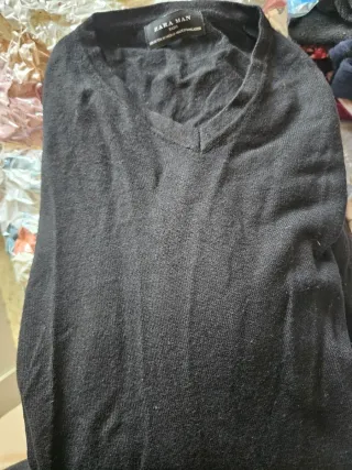Jersey Zara Man Negro Cuello V
