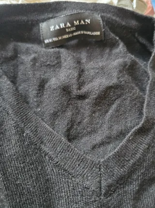 Jersey Zara Man Negro Cuello V