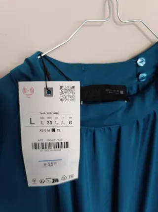 Vestido midi Zara satinado lazos