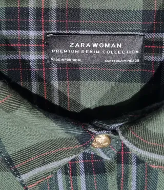 Blusón cuadros Zara Woman Talla M