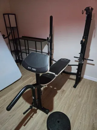 Banco de pesas Domyos BM 490 barras y discos
