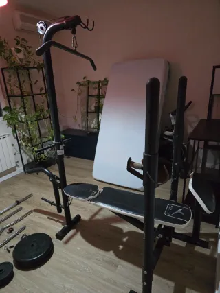 Banco de pesas Domyos BM 490 barras y discos