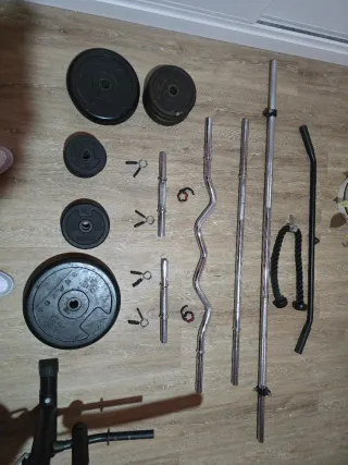 Banco de pesas Domyos BM 490 barras y discos