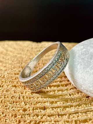 Anillo estilo azteca en plata 925 con circonitas