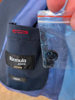 Americana azul marino Fórmula Joven. Talla L