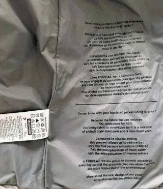 Chaqueta acolchada Decathlon FORCLAZ