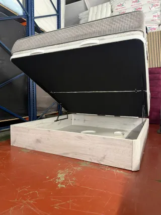 180x200 KING SIZE CANAPE BLANCO ARTICO CON COLCHO