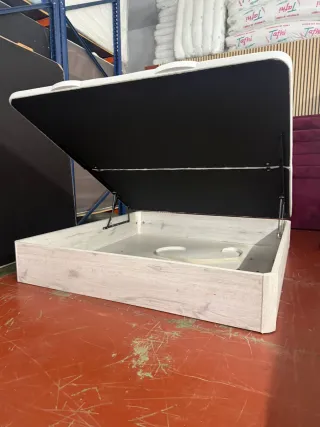 180x200 KING SIZE CANAPE BLANCO ARTICO CON COLCHO