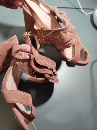 Sandalias Alma en Pena Ante T39,Rosa/nudeSwarovski