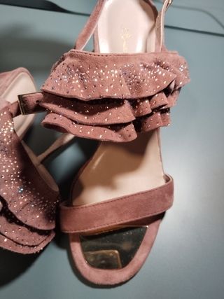 Sandalias Alma en Pena Ante T39,Rosa/nudeSwarovski