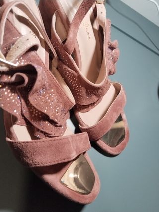 Sandalias Alma en Pena Ante T39,Rosa/nudeSwarovski