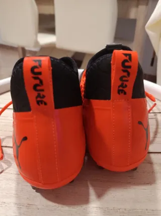Zapatillas Puma Futbol Negro Naranja