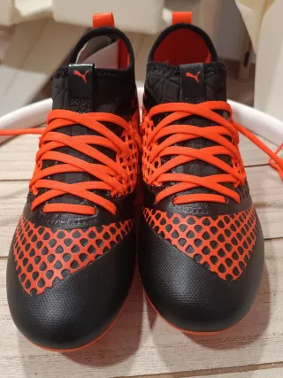 Zapatillas Puma Futbol Negro Naranja