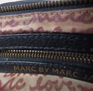 Pochette in pelle Marc Jacobs nera e oro