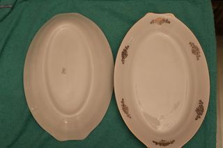 2 Bandejas Porcelana Royal Doradas