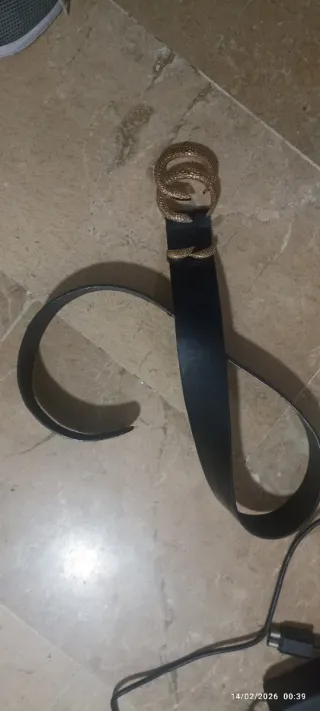 Cinturón mujer hebilla doble serpiente