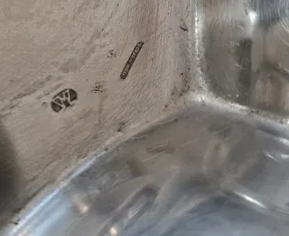 ANTIGUO CENTRO DE MESA ALPACA BAÑADA EN PLATA