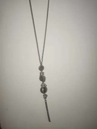 Collar largo de plata con piedras moradas - nuevo