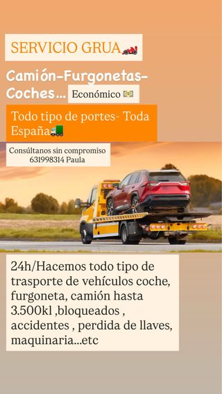 GRÚAS 24/7 – ¡Rescate inmediato para coches, camio