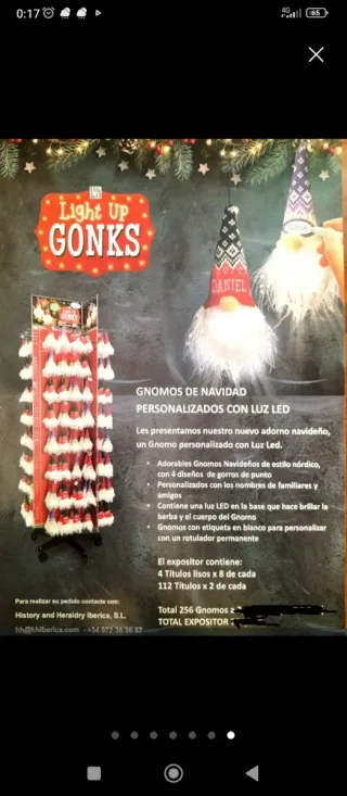 Gnomos Navideños Personalizados con Luz LED