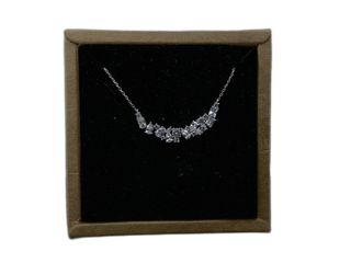 cadena plata 925mm con piedra con circonita 19 2.5cm