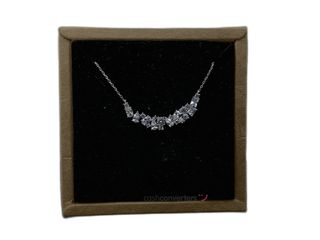 cadena plata 925mm con piedra con circonita 19 2.5cm