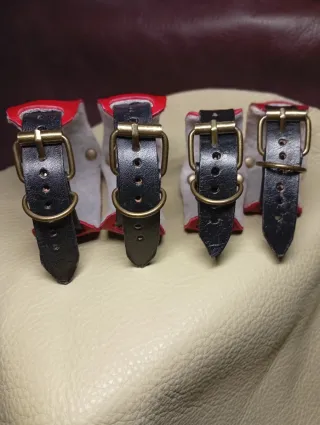 2 Pulseras y 2 Tobilleras Cuero Artesanales