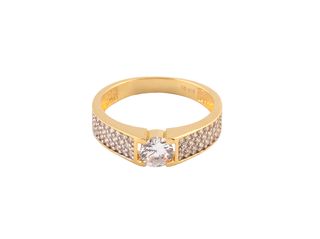 anillo oro 18k con piedra con circonita