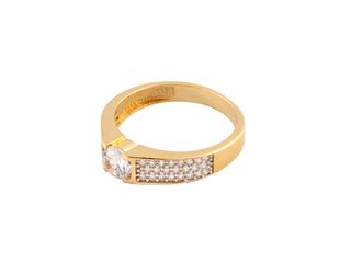 anillo oro 18k con piedra con circonita