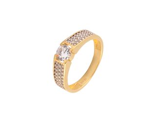 anillo oro 18k con piedra con circonita