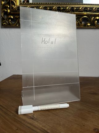 Pizarra acrílica transparente para mesa