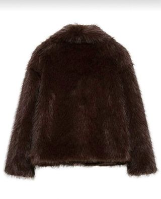 Abrigo pelo sintético grueso marrón