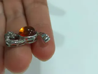 Colgante Plata y Ámbar Flor