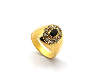 anillo oro 18k con piedra con diamante