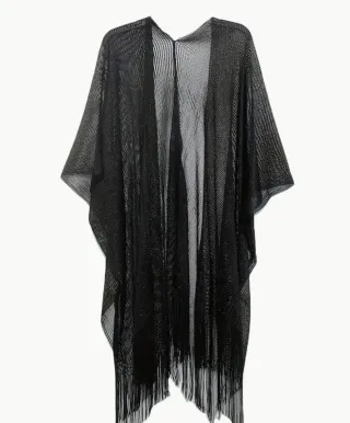Kimono negro con brillos plateados
