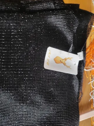 Kimono negro con brillos plateados