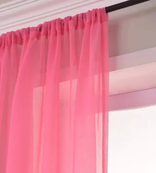 3 Cortinas Rosas de Gasa