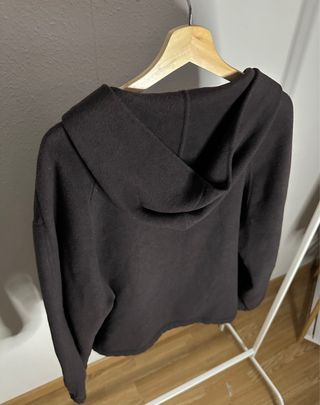 Sudadera Zara Lana Marrón Capucha Cremallera M