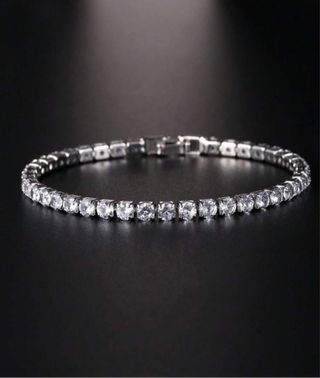 Pulsera Plata con Diamantes Brillantes Elegante