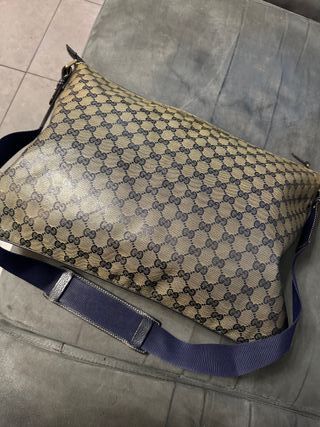 Tracolla Gucci uomo beige/blu