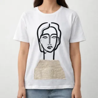 Camiseta blanca con estampado de rostro ZARA