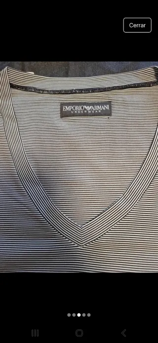 Camiseta Emporio Armani Rayas Grises y Blancas