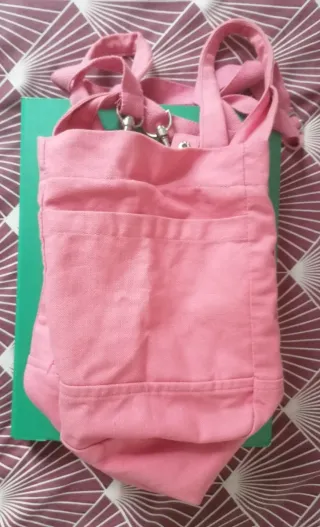 Bolso de Hombro Green Coast color rosa. Algodón