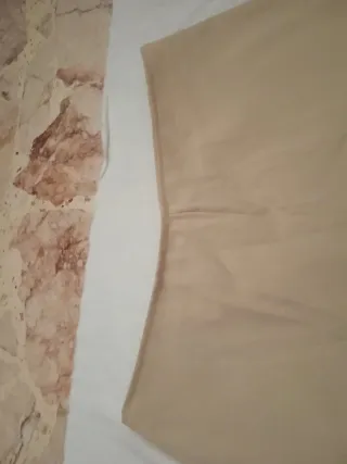 Pantaloni donna gamba ampia beige con zip laterale