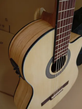 Pack guitarra cutaway amplificada + funda guitarra