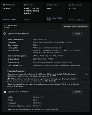 PC Gaming i9-9900KF + RTX 2060 SUPER | 2.27TB