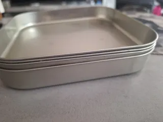 4 Bandejas Cuadradas Plástico