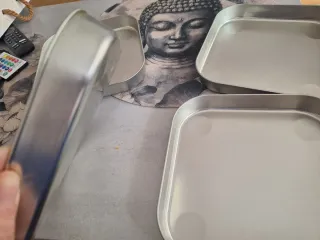 4 Bandejas Cuadradas Plástico