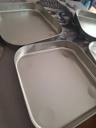 4 Bandejas Cuadradas Plástico